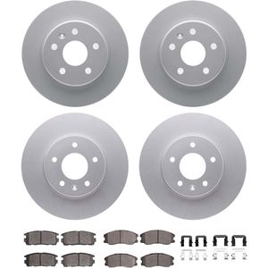 Dynamic Friction 4514-47019 - Front and Rear Brake Kit - Geostop Rotors and 5000 Advanced Brake Pads (Ceramic) with Hardware