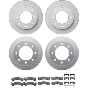 Dynamic Friction 4514-48015 - Front and Rear Brake Kit - Geostop Rotors and 5000 Advanced Brake Pads (Ceramic) with Hardware