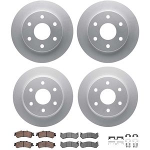 Dynamic Friction 4514-48021 - Front and Rear Brake Kit - Geostop Rotors and 5000 Advanced Brake Pads (Ceramic) with Hardware