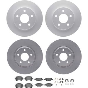 Dynamic Friction 4514-53002 - Front and Rear Brake Kit - Geostop Rotors and 5000 Advanced Brake Pads (Ceramic) with Hardware