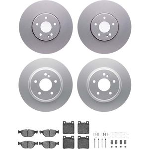 Dynamic Friction 4514-63015 - Front and Rear Brake Kit - Geostop Rotors and 5000 Low Metallic Brake Pads With Hardware