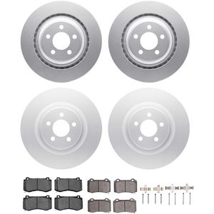 Dynamic Friction 4514-39018 - Front and Rear Brake Kit - Geostop Rotors and 5000 Low Metallic Brake Pads With Hardware