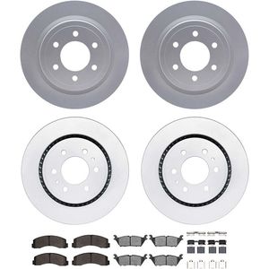 Dynamic Friction 4514-54117 - Front and Rear Brake Kit - Geostop Rotors and 5000 Advanced Brake Pads (Ceramic) with Hardware