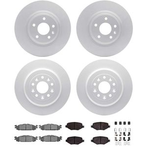 Dynamic Friction 4514-54075 - Front and Rear Brake Kit - Geostop Rotors and 5000 Advanced Brake Pads (Ceramic) with Hardware
