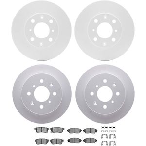 Dynamic Friction 4514-59001 - Front and Rear Brake Kit - Geostop Rotors and 5000 Semi Metallic Brake Pads With Hardware