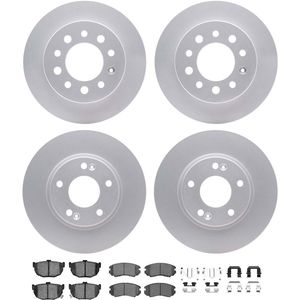 Dynamic Friction 4514-03003 - Front and Rear Brake Kit - Geostop Rotors and 5000 Advanced Brake Pads (Ceramic) with Hardware