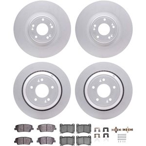 Dynamic Friction 4514-03034 - Front and Rear Brake Kit - Geostop Rotors and 5000 Advanced Brake Pads (Ceramic) with Hardware