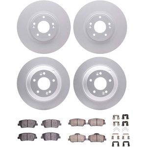Dynamic Friction 4514-03042 - Front and Rear Brake Kit - Geostop Rotors and 5000 Advanced Brake Pads (Ceramic) with Hardware