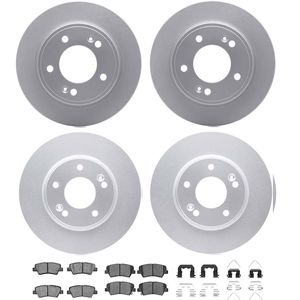 Dynamic Friction 4514-03046 - Front and Rear Brake Kit - Geostop Rotors and 5000 Advanced Brake Pads (Ceramic) with Hardware