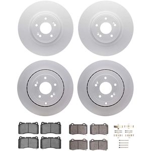 Dynamic Friction 4514-03053 - Front and Rear Brake Kit - Geostop Rotors and 5000 Advanced Brake Pads (Ceramic) with Hardware
