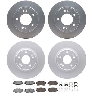 Dynamic Friction 4514-03066 - Front and Rear Brake Kit - Geostop Rotors and 5000 Advanced Brake Pads (Ceramic) with Hardware