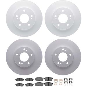 Dynamic Friction 4514-67002 - Front and Rear Brake Kit - Geostop Rotors and 5000 Advanced Brake Pads (Ceramic) with Hardware
