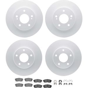 Dynamic Friction 4514-67008 - Front and Rear Brake Kit - Geostop Rotors and 5000 Advanced Brake Pads (Ceramic) with Hardware