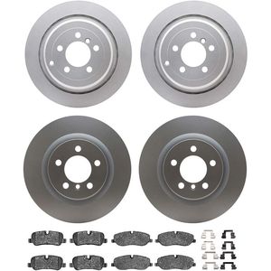 Dynamic Friction 4514-11006 - Front and Rear Brake Kit - Geostop Rotors and 5000 Low Metallic Brake Pads With Hardware