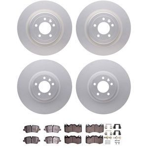 Dynamic Friction 4514-11011 - Front and Rear Brake Kit - Geostop Rotors and 5000 Low Metallic Brake Pads With Hardware