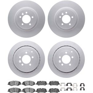 Dynamic Friction 4514-11012 - Front and Rear Brake Kit - Geostop Rotors and 5000 Low Metallic Brake Pads With Hardware