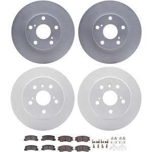 Dynamic Friction 4514-76003 - Front and Rear Brake Kit - Geostop Rotors and 5000 Advanced Brake Pads (Ceramic) with Hardware