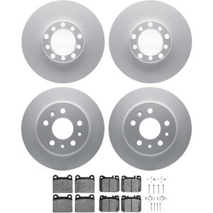 Dynamic Friction 4514-63001 - Front and Rear Brake Kit - Geostop Rotors and 5000 Low Metallic Brake Pads With Hardware