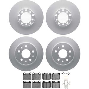 Dynamic Friction 4514-63003 - Front and Rear Brake Kit - Geostop Rotors and 5000 Low Metallic Brake Pads With Hardware