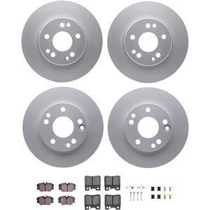 Dynamic Friction 4514-63009 - Front and Rear Brake Kit - Geostop Rotors and 5000 Low Metallic Brake Pads With Hardware