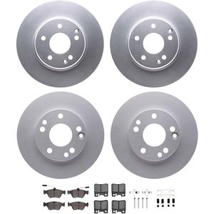 Dynamic Friction 4514-63018 - Front and Rear Brake Kit - Geostop Rotors and 5000 Low Metallic Brake Pads With Hardware