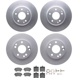 Dynamic Friction 4514-63032 - Front and Rear Brake Kit - Geostop Rotors and 5000 Low Metallic Brake Pads With Hardware