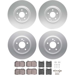 Dynamic Friction 4514-63065 - Front and Rear Brake Kit - Geostop Rotors and 5000 Low Metallic Brake Pads With Hardware