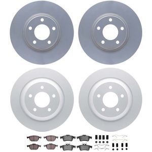 Dynamic Friction 4514-80011 - Front and Rear Brake Kit - Geostop Rotors and 5000 Advanced Brake Pads (Ceramic) with Hardware