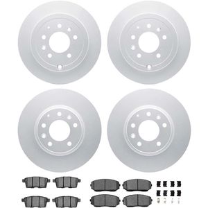 Dynamic Friction 4514-80014 - Front and Rear Brake Kit - Geostop Rotors and 5000 Advanced Brake Pads (Ceramic) with Hardware