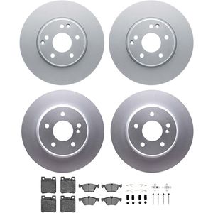 Dynamic Friction 4514-63020 - Front and Rear Brake Kit - Geostop Rotors and 5000 Low Metallic Brake Pads With Hardware