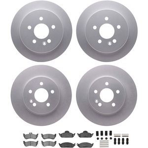 Dynamic Friction 4514-63024 - Front and Rear Brake Kit - Geostop Rotors and 5000 Low Metallic Brake Pads With Hardware