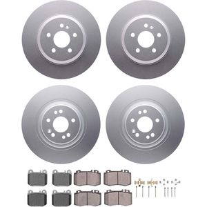 Dynamic Friction 4514-63025 - Front and Rear Brake Kit - Geostop Rotors and 5000 Low Metallic Brake Pads With Hardware