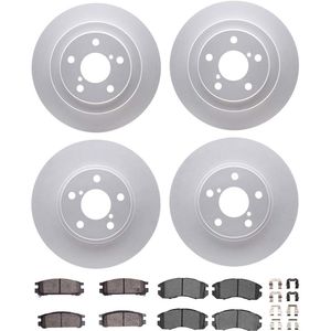 Dynamic Friction 4514-13001 - Front and Rear Brake Kit - Geostop Rotors and 5000 Advanced Brake Pads (Ceramic) with Hardware