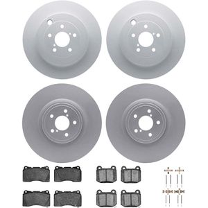 Dynamic Friction 4514-13025 - Front and Rear Brake Kit - Geostop Rotors and 5000 Low Metallic Brake Pads With Hardware