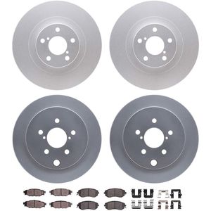 Dynamic Friction 4514-13040 - Front and Rear Brake Kit - Geostop Rotors and 5000 Advanced Brake Pads (Ceramic) with Hardware