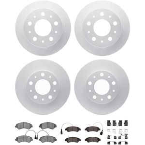 Dynamic Friction 4514-40031 - Front and Rear Brake Kit - Geostop Rotors and 5000 Semi Metallic Brake Pads With Hardware