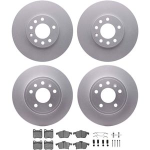 Dynamic Friction 4514-65001 - Front and Rear Brake Kit - Geostop Rotors and 5000 Low Metallic Brake Pads With Hardware