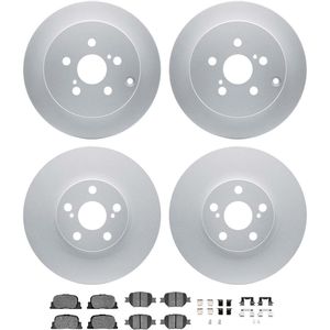 Dynamic Friction 4514-76016 - Front and Rear Brake Kit - Geostop Rotors and 5000 Advanced Brake Pads (Ceramic) with Hardware