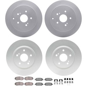Dynamic Friction 4514-01004 - Front and Rear Brake Kit - Geostop Rotors and 5000 Advanced Brake Pads (Ceramic) with Hardware