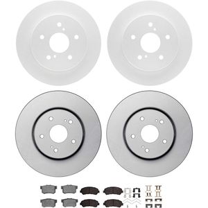 Dynamic Friction 4514-01005 - Front and Rear Brake Kit - Geostop Rotors and 5000 Advanced Brake Pads (Ceramic) with Hardware