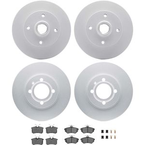 Dynamic Friction 4514-74012 - Front and Rear Brake Kit - Geostop Rotors and 5000 Low Metallic Brake Pads With Hardware
