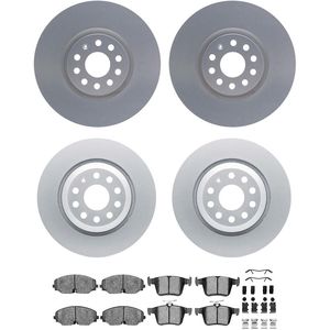 Dynamic Friction 4514-74046 - Front and Rear Brake Kit - Geostop Rotors and 5000 Advanced Brake Pads (Ceramic) with Hardware