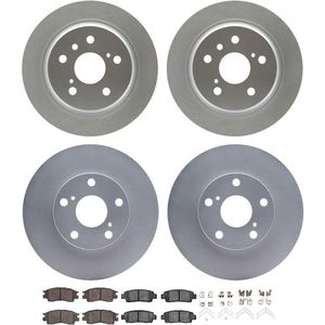 Dynamic Friction 4514-76004 - Front and Rear Brake Kit - Geostop Rotors and 5000 Advanced Brake Pads (Ceramic) with Hardware