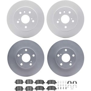 Dynamic Friction 4514-76009 - Front and Rear Brake Kit - Geostop Rotors and 5000 Advanced Brake Pads (Ceramic) with Hardware