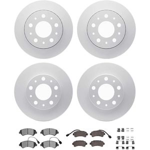 Dynamic Friction 4514-40035 - Front and Rear Brake Kit - Geostop Rotors and 5000 Semi Metallic Brake Pads With Hardware