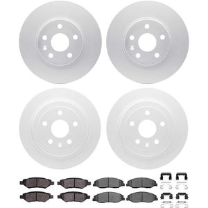 Dynamic Friction 4514-46017 - Front and Rear Brake Kit - Geostop Rotors and 5000 Advanced Brake Pads (Ceramic) with Hardware