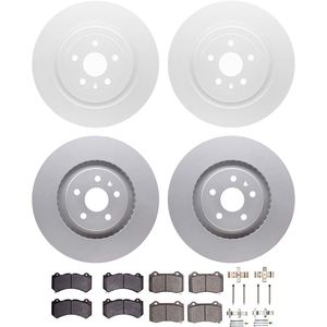Dynamic Friction 4514-46020 - Front and Rear Brake Kit - Geospec Rotors with 5000 Advanced Brake Pads includes Hardware