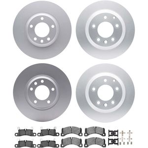 Dynamic Friction 4514-74045 - Front and Rear Brake Kit - Geostop Rotors and 5000 Low Metallic Brake Pads With Hardware