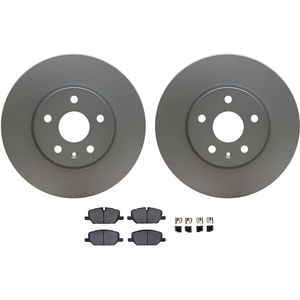 Dynamic Friction 4512-46155 - Front Brake Kit - Geostop Rotors and 5000 Advanced Brake Pads (Ceramic) with Hardware
