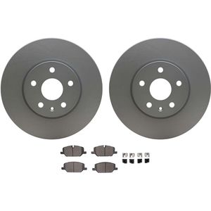 Dynamic Friction 4512-46156 - Front Brake Kit - Geostop Rotors and 5000 Advanced Brake Pads (Low-Metallic) with Hardware